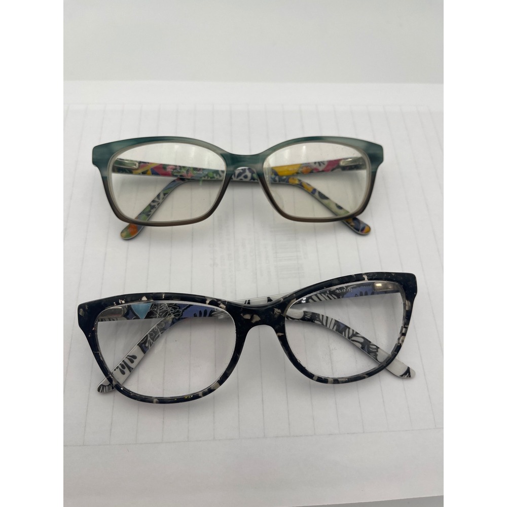 Vera Bradley Eyeglass Frames Bundle of 2: Grace Rio & Emerson Blue Bayou Women